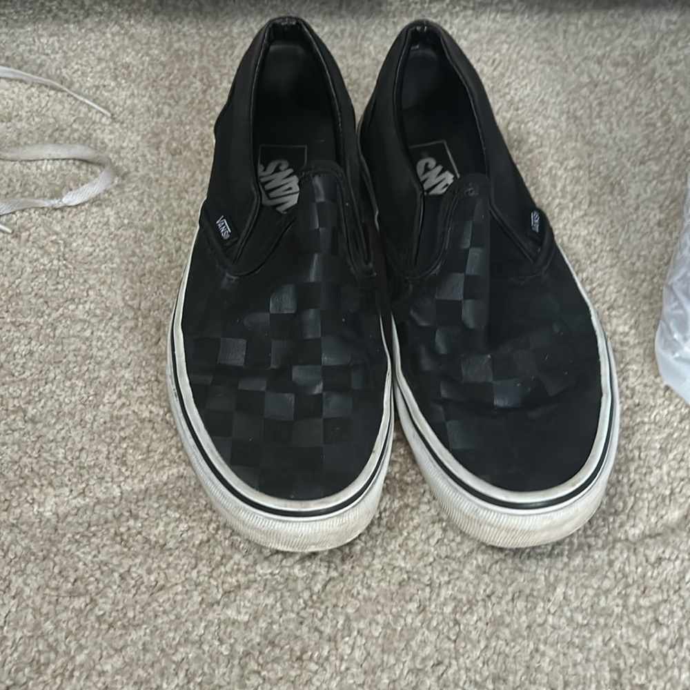 Black Checkered Vans - image 1